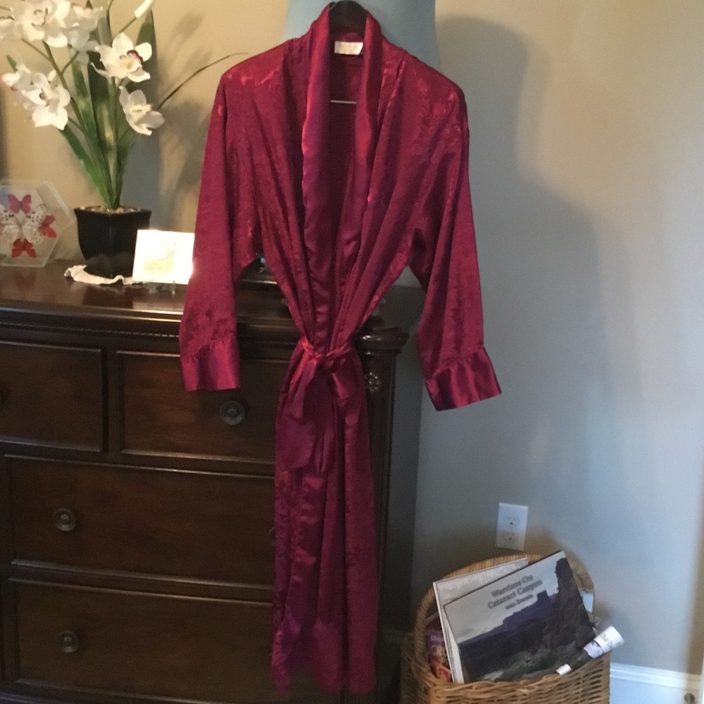 Victoria's Secret Deep Red Satin Robe